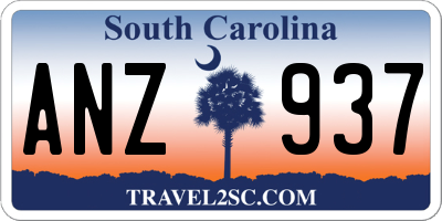 SC license plate ANZ937