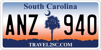 SC license plate ANZ940