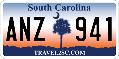SC license plate ANZ941