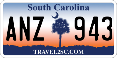 SC license plate ANZ943