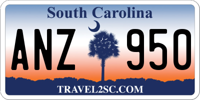 SC license plate ANZ950