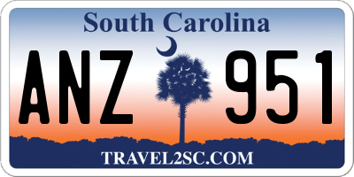 SC license plate ANZ951