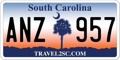 SC license plate ANZ957