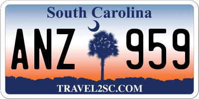 SC license plate ANZ959
