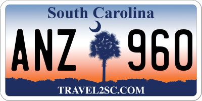 SC license plate ANZ960
