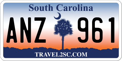 SC license plate ANZ961