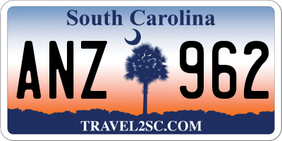 SC license plate ANZ962