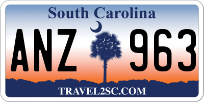 SC license plate ANZ963