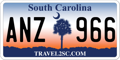 SC license plate ANZ966