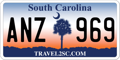 SC license plate ANZ969