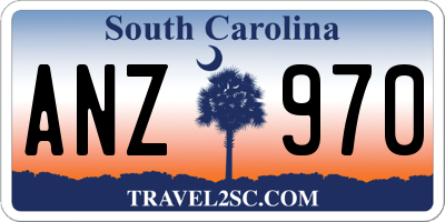 SC license plate ANZ970