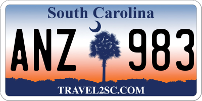 SC license plate ANZ983