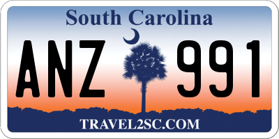 SC license plate ANZ991