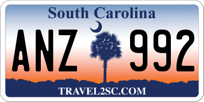 SC license plate ANZ992