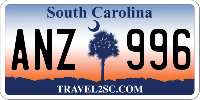 SC license plate ANZ996