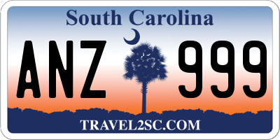 SC license plate ANZ999
