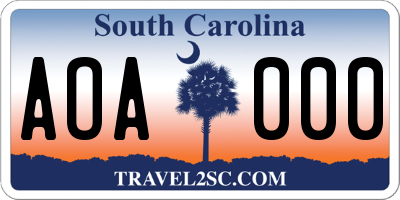 SC license plate AOA000