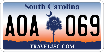 SC license plate AOA069