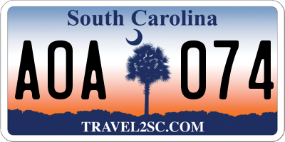 SC license plate AOA074