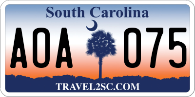SC license plate AOA075