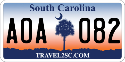 SC license plate AOA082