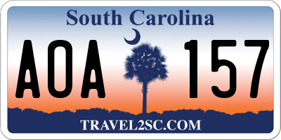 SC license plate AOA157