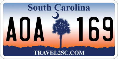 SC license plate AOA169