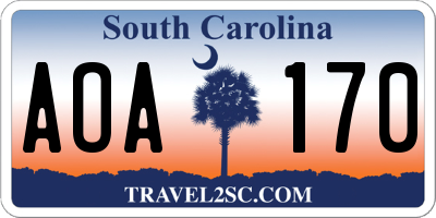SC license plate AOA170