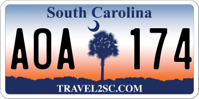 SC license plate AOA174