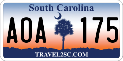 SC license plate AOA175