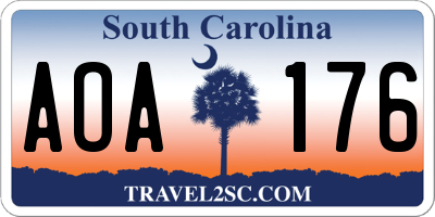 SC license plate AOA176