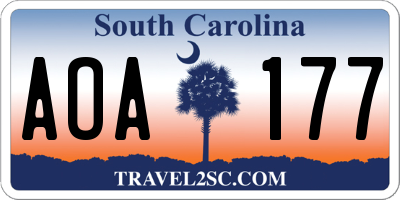 SC license plate AOA177