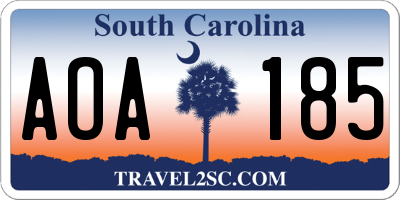 SC license plate AOA185