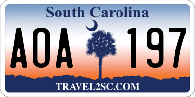 SC license plate AOA197