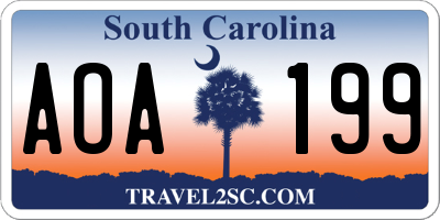 SC license plate AOA199