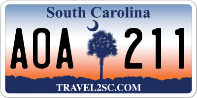 SC license plate AOA211
