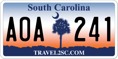 SC license plate AOA241