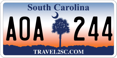 SC license plate AOA244