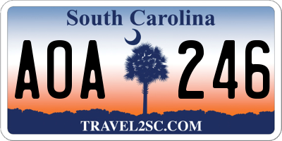SC license plate AOA246