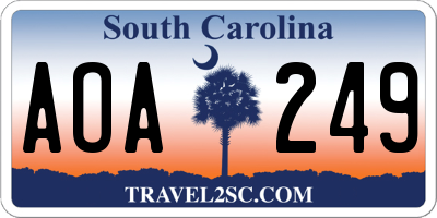 SC license plate AOA249
