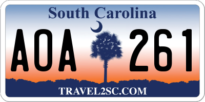 SC license plate AOA261