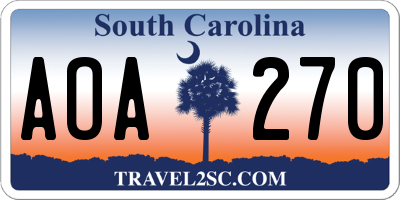 SC license plate AOA270