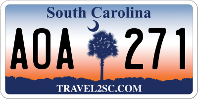 SC license plate AOA271