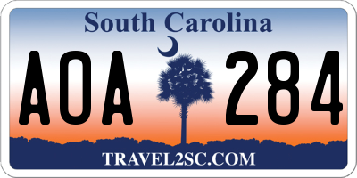 SC license plate AOA284