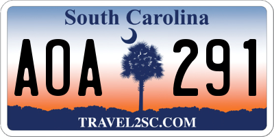 SC license plate AOA291