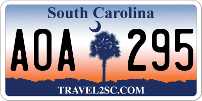 SC license plate AOA295