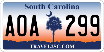SC license plate AOA299