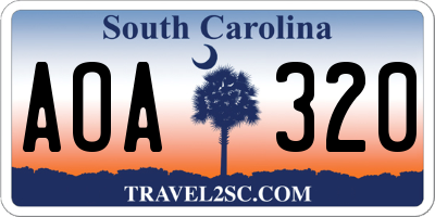 SC license plate AOA320