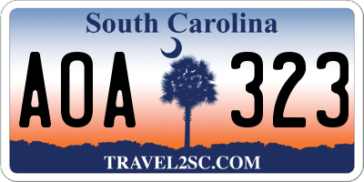 SC license plate AOA323