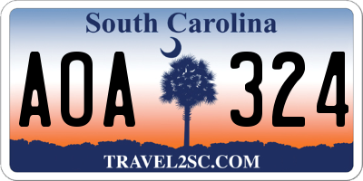 SC license plate AOA324